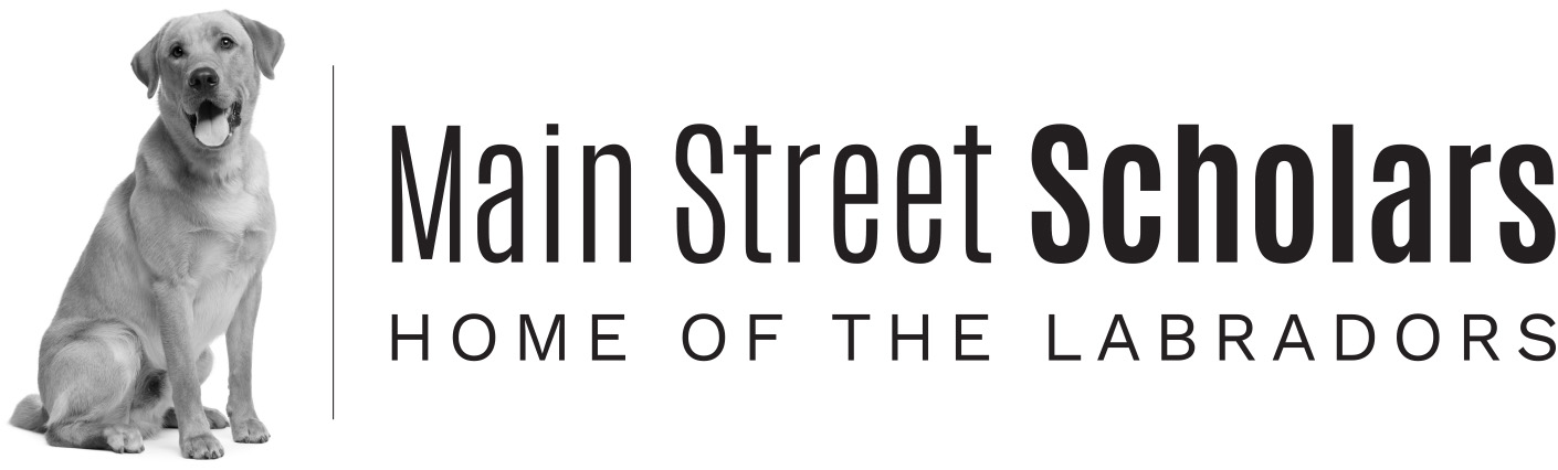 main street scholars logo showing a labrador dog
