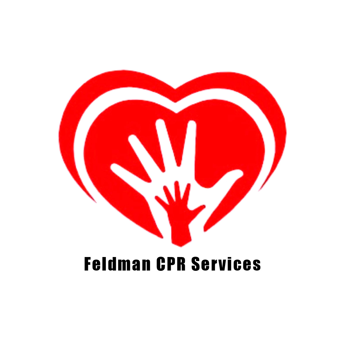heart-shaped logo with a large hand and small hand inside