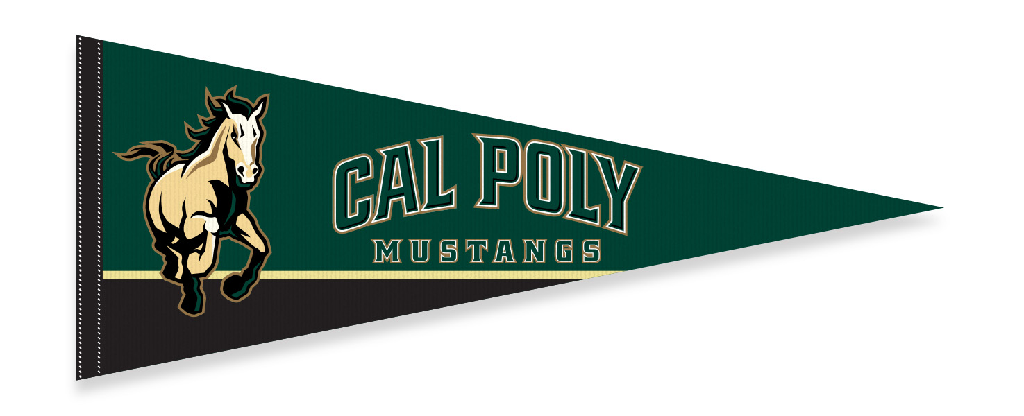 cal poly pennant in green, tan, and black