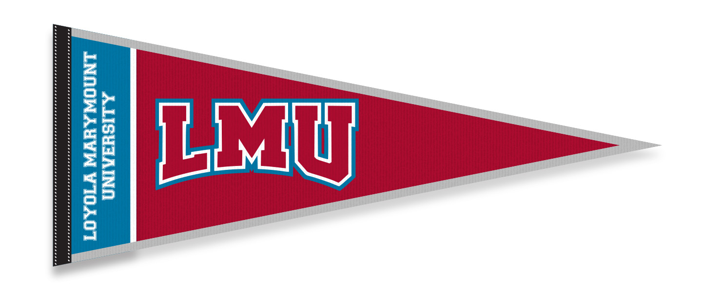 loyola marymount pennant in red, white, and blue