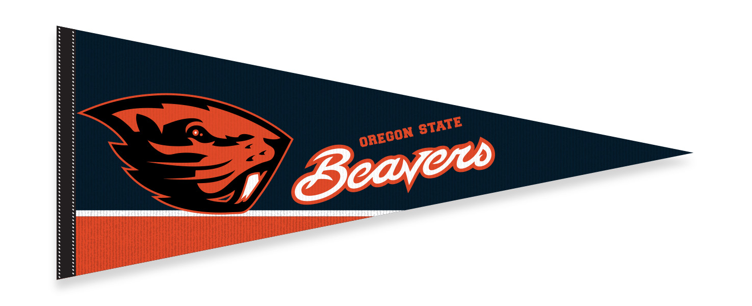 oregon state pennatn in orange, black, and white