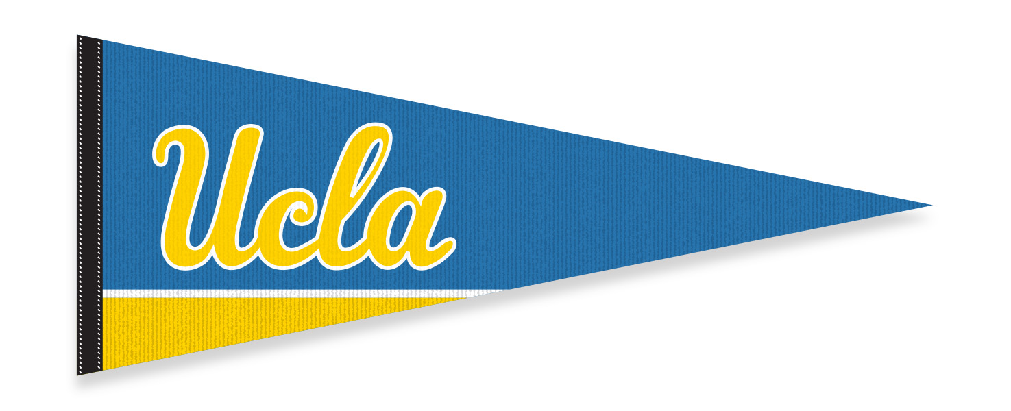 ucla pennant in blue and yellow